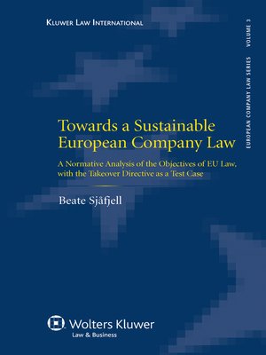 cover image of Towards a Sustainable European Company Law
